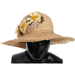 Dolce & Gabbana Beige Wide Brim Floral Bucket Capello Hat HAT70225-56