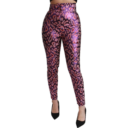 Dolce & Gabbana Multicolor Patterned Cropped High Waist Pants Jeans & Pants