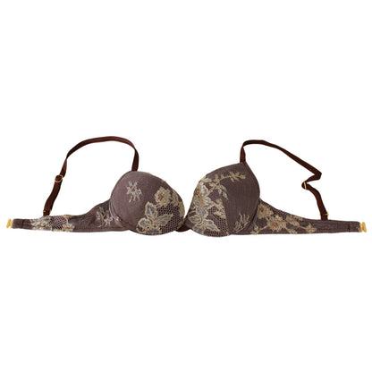 PINK MEMORIES Brown Lace Beachwear Two Piece Bikini Swimsuit