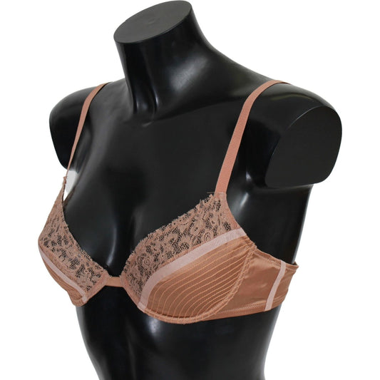 Ermanno Scervino Nude Lace Push Up Silk Underwear BIK738-It2