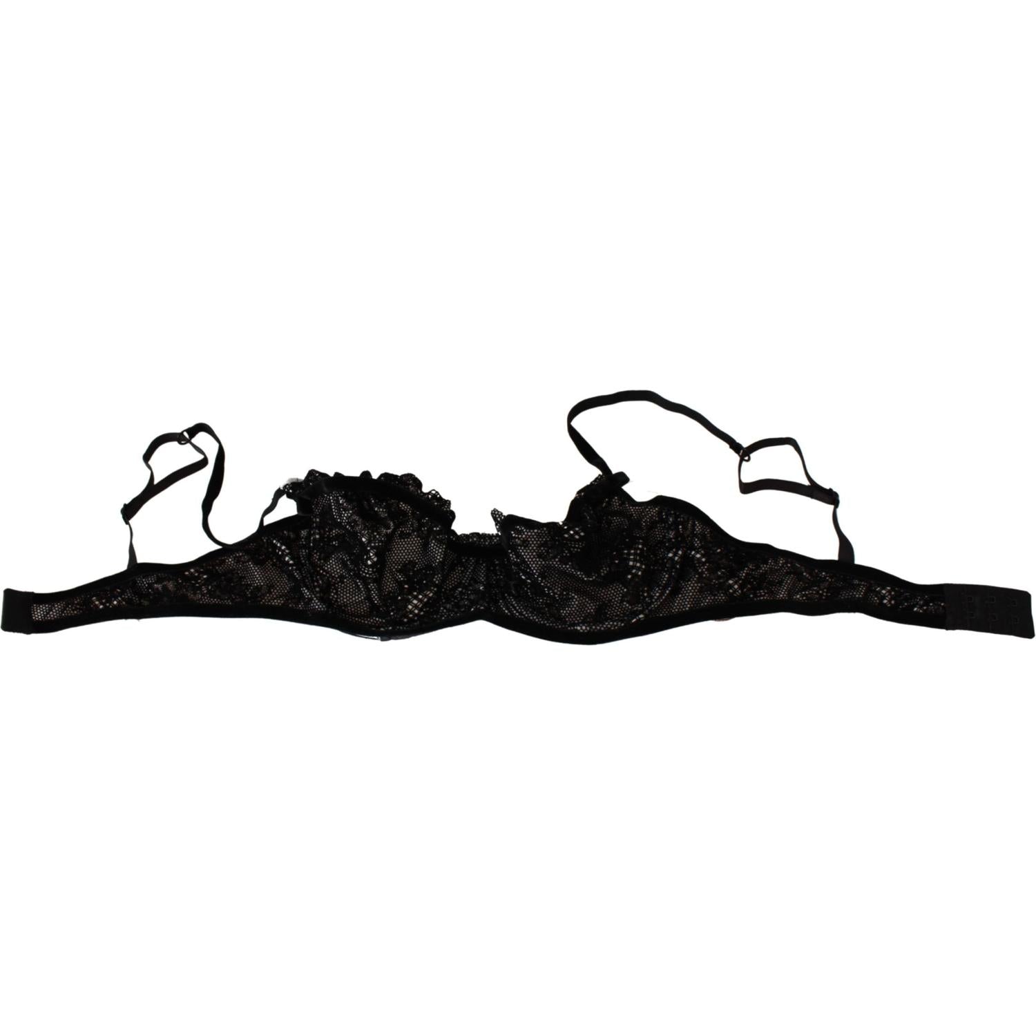 Ermanno Scervino Black Mesh Balconcino Bra Nylon  Underwear
