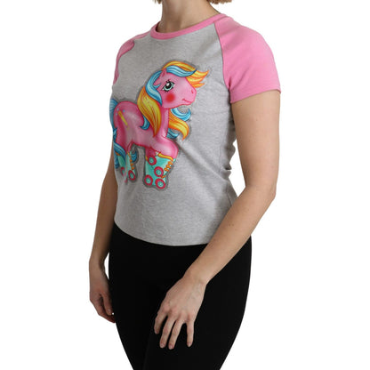 Moschino Gray and pink Cotton T-shirt My Little Pony Top