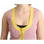 Dolce & Gabbana Pink Sleeveless Waistcoat Vest Cotton Top TSH4851-38