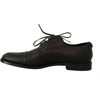 Dolce & Gabbana Brown Leather Laceups Dress Mens Shoes