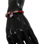 Dolce & Gabbana Red Blue Beaded DG LOVES LONDON Flag Branded Bracelet SMY2253 / SMY100122