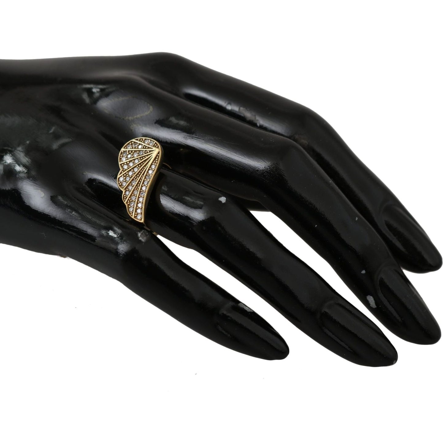 Nialaya Gold Wing Clear CZ 925 Silver Authentic Women NY104-5.5