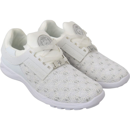 Philipp Plein White Polyester Casual Sneakers Shoes WOMAN SNEAKERS