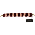 Dolce & Gabbana Bordeaux Pink Fur Shoulder Strap Luxury Accessory Dolce & Gabbana Black