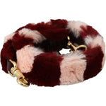 Dolce & Gabbana Bordeaux Pink Fur Shoulder Strap Luxury Accessory Dolce & Gabbana Tan