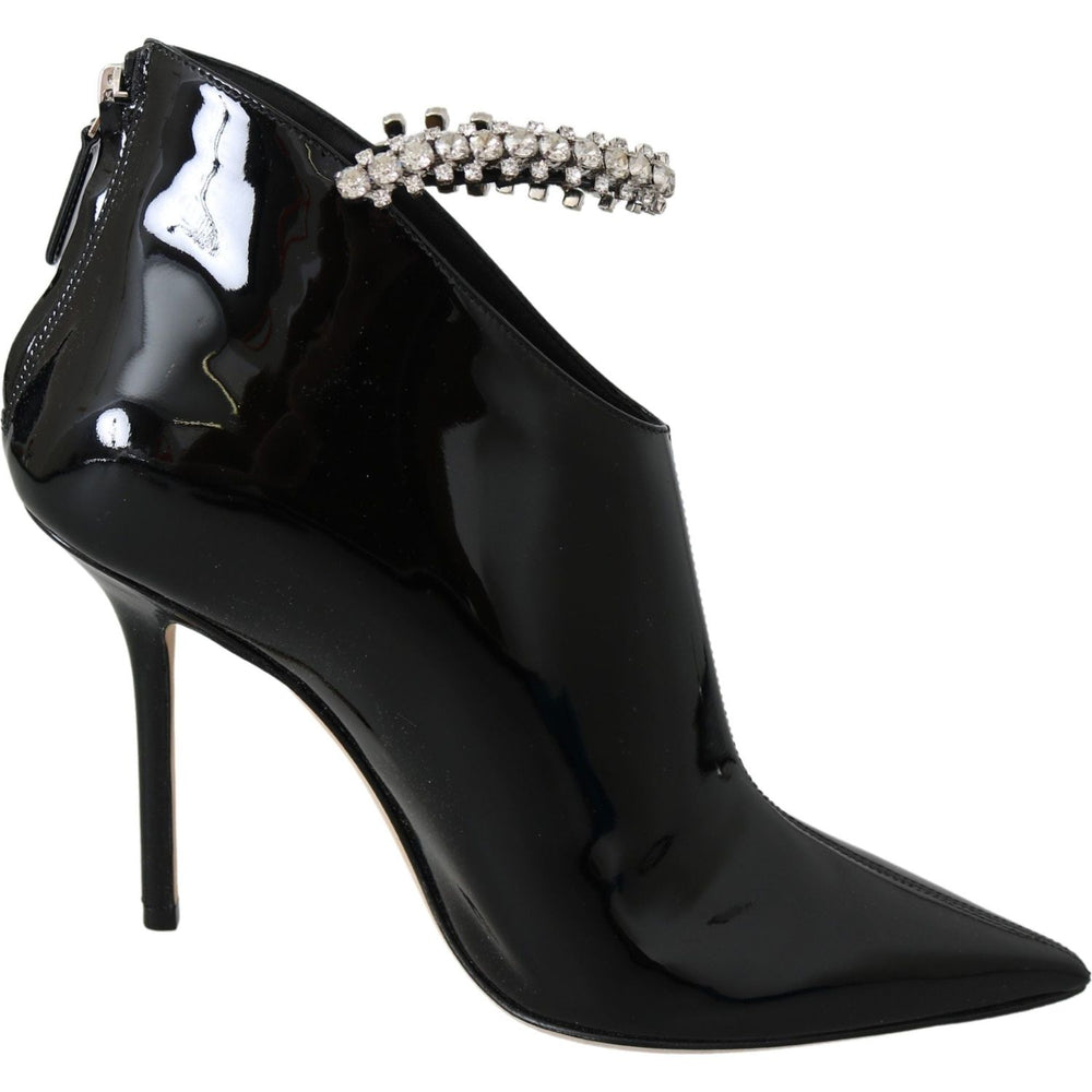 Jimmy Choo Elegant Black Patent Heeled Boots Jimmy Choo Black