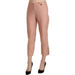Ermanno Scervino Chic High Waist Cropped Cotton Trousers Ermanno Scervino Rosy Brown