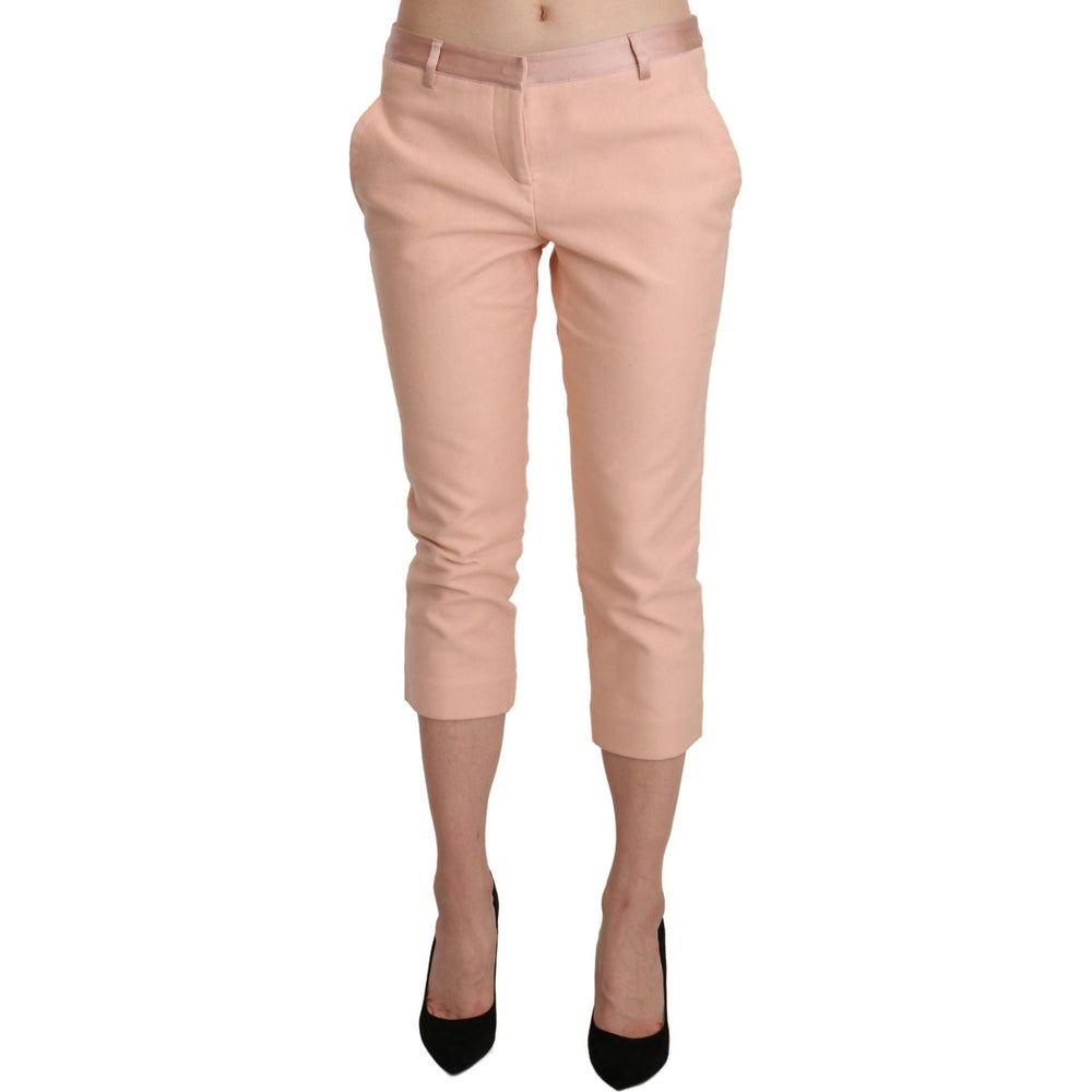 Ermanno Scervino Chic Pink Skinny Capri Pants Ermanno Scervino Rosy Brown