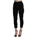 Acht Chic High Waist Cropped Black Jeans Jeans & Pants Acht Rosy Brown