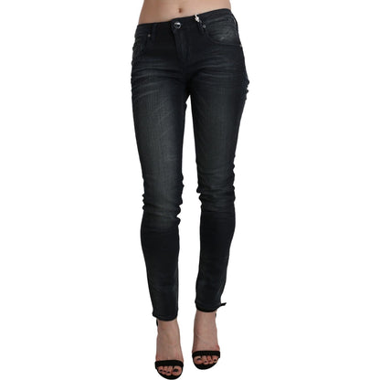 Acht Black Washed Low Waist Skinny Denim Trouser Jeans & Pants