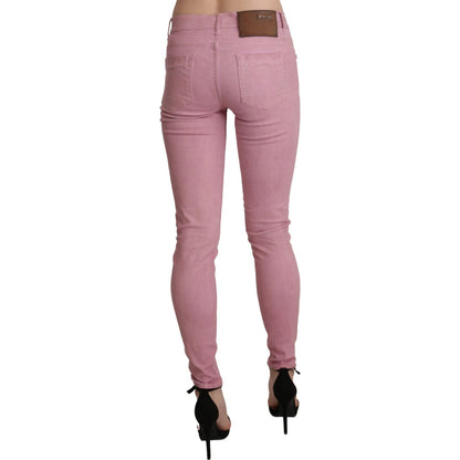 Acht Pink Mid Waist Skinny Stretch Denim Pant