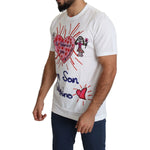 Dolce & Gabbana Romantic Heart Print Crew Neck Tee Dolce & Gabbana Gray