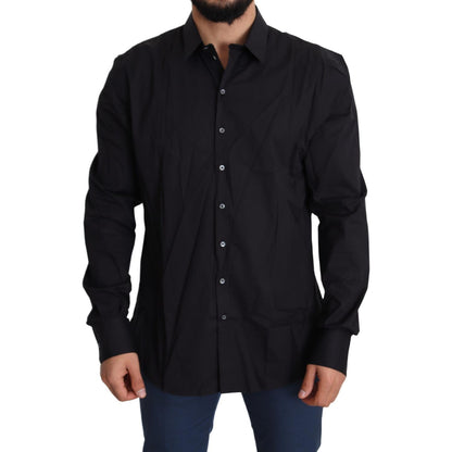 Dolce & Gabbana Black Cotton Stretch Dress SICILIA Shirt