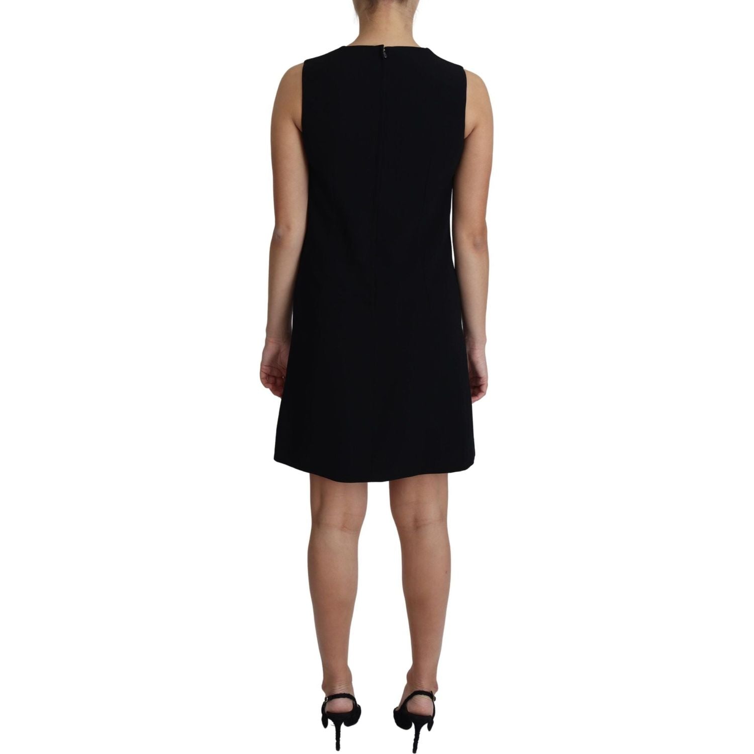 Dolce & Gabbana Black Viscose Stretch A-line Shift Mini Dress