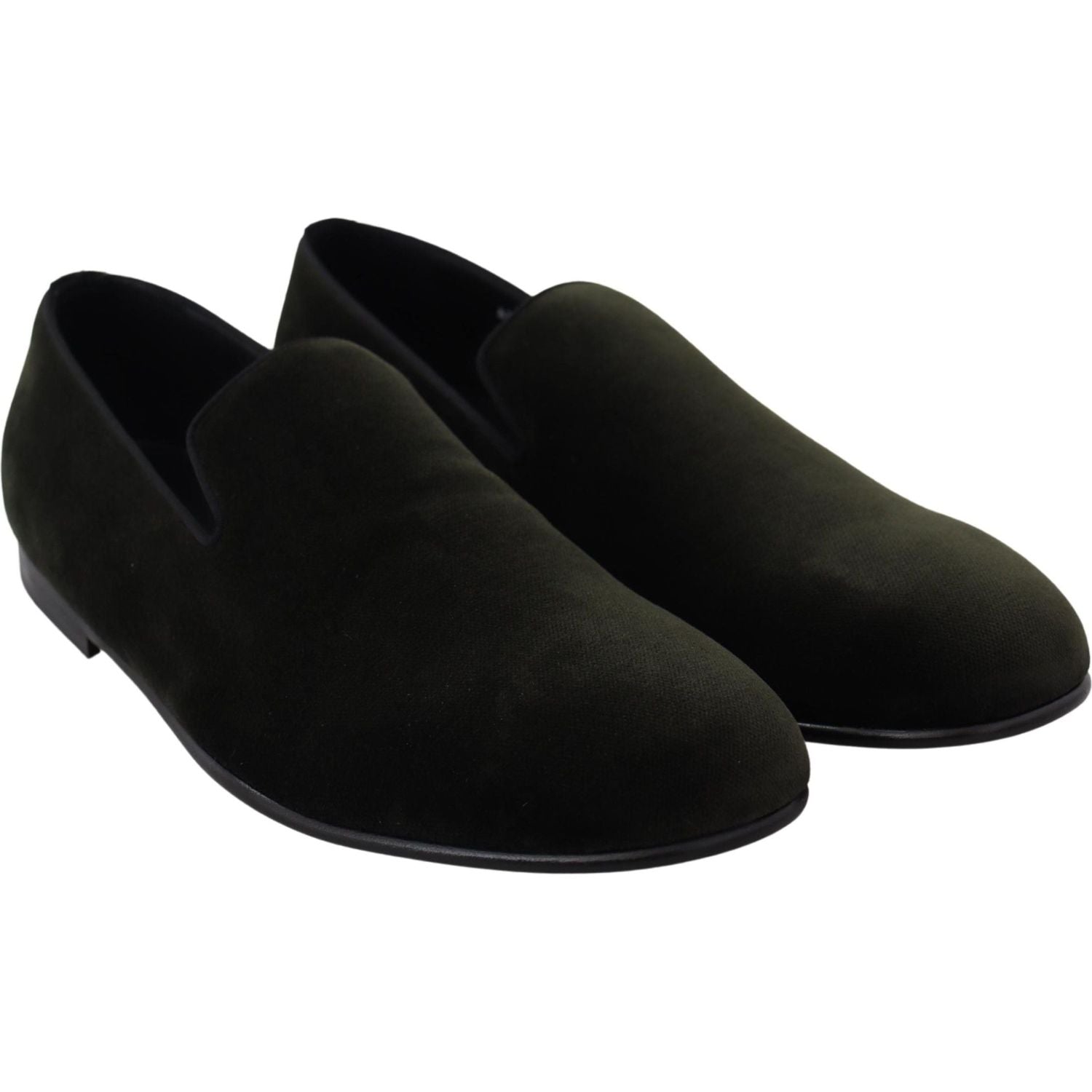 Dolce & Gabbana Green Velvet Slip On Mens Loafers Shoes