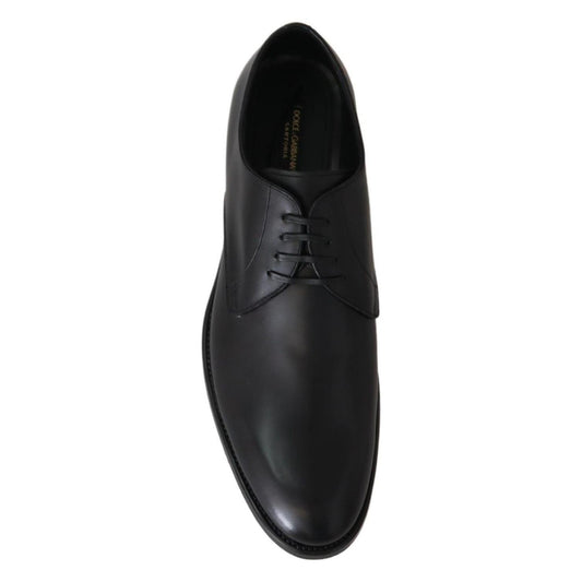 Dolce & Gabbana Black Leather SARTORIA Hand Made Shoes MV3734#