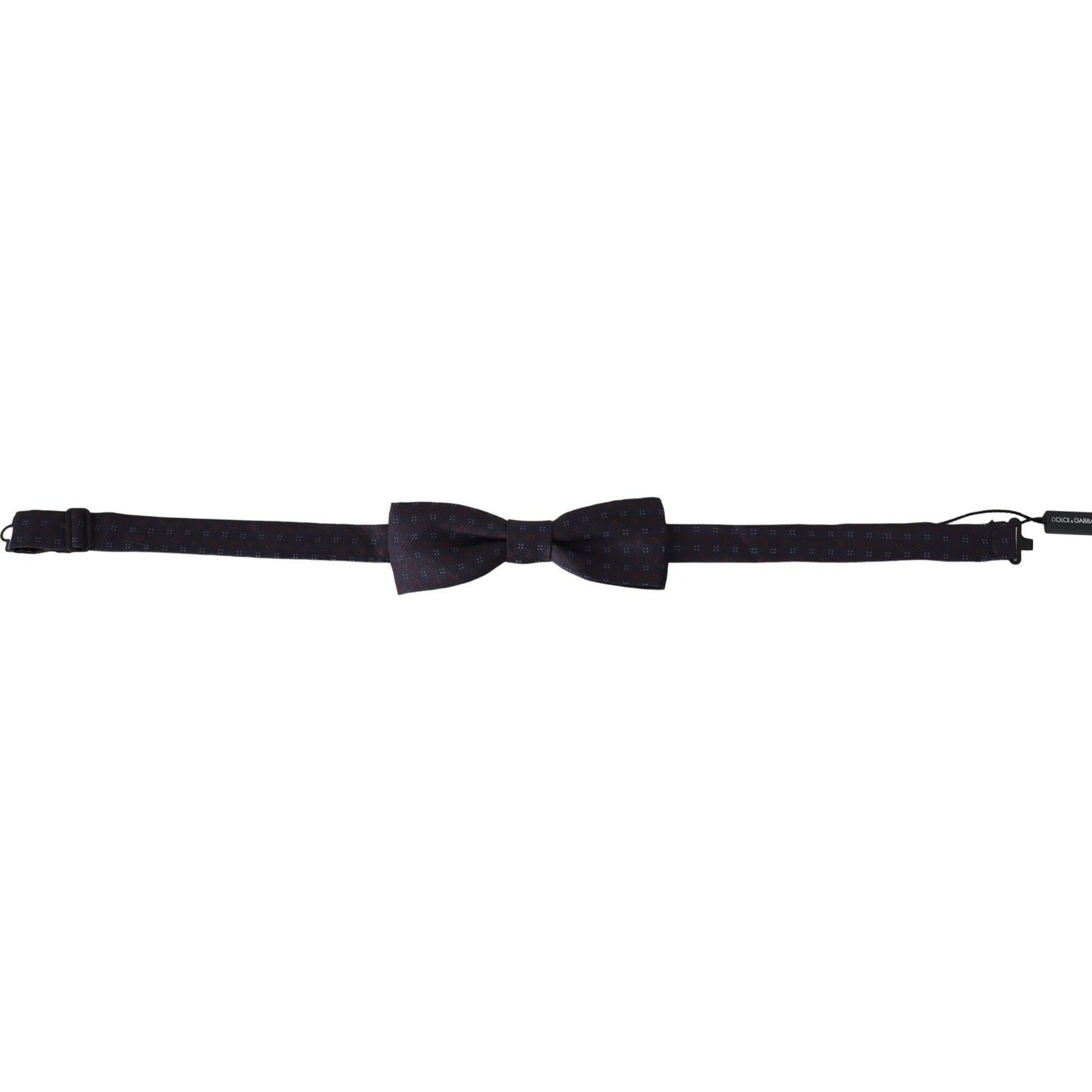 Dolce & Gabbana Gray Pattern Silk Adjustable Neck Papillon Bow Tie
