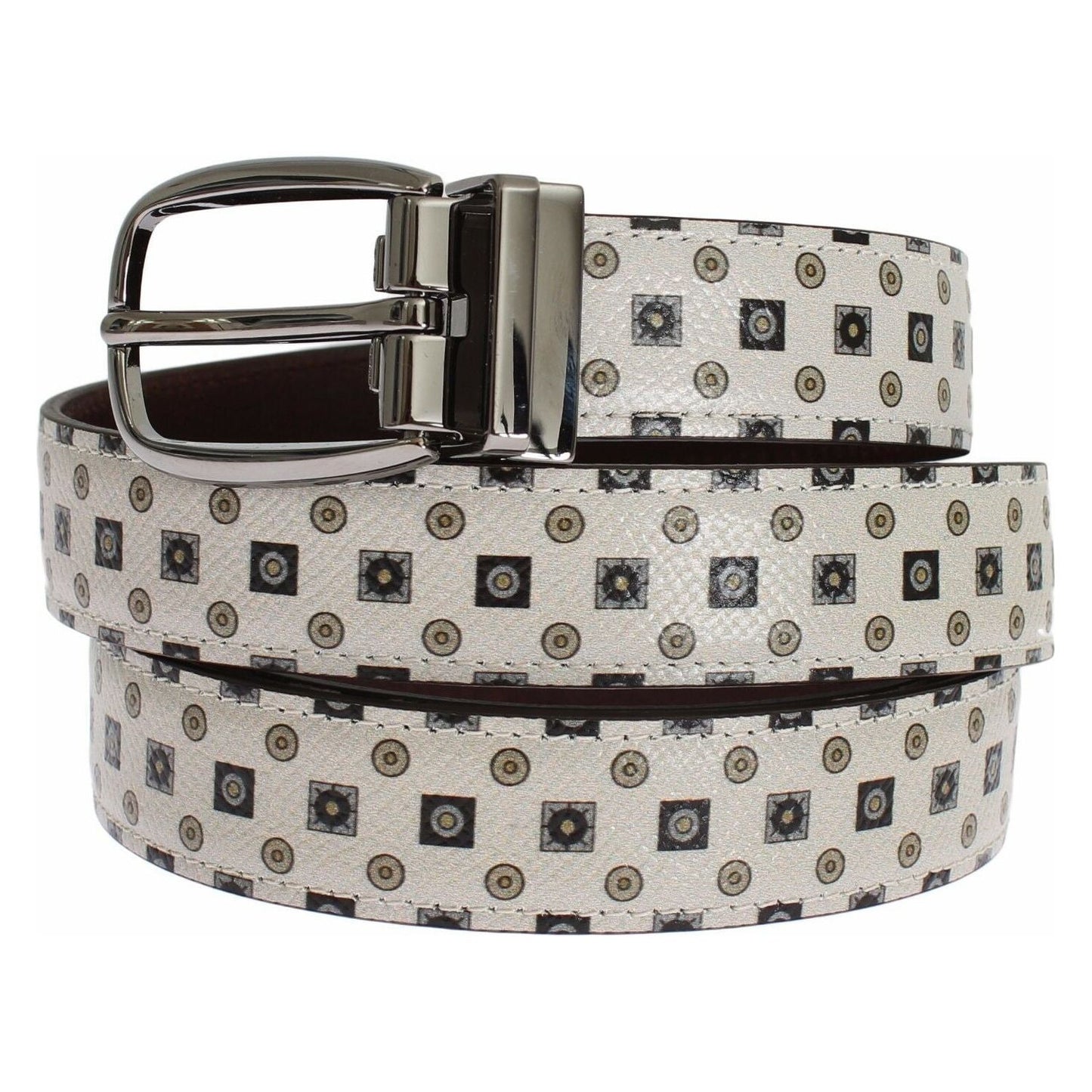 Dolce & Gabbana White Silk Bowtie Leather Men Belt Gift Box Belt