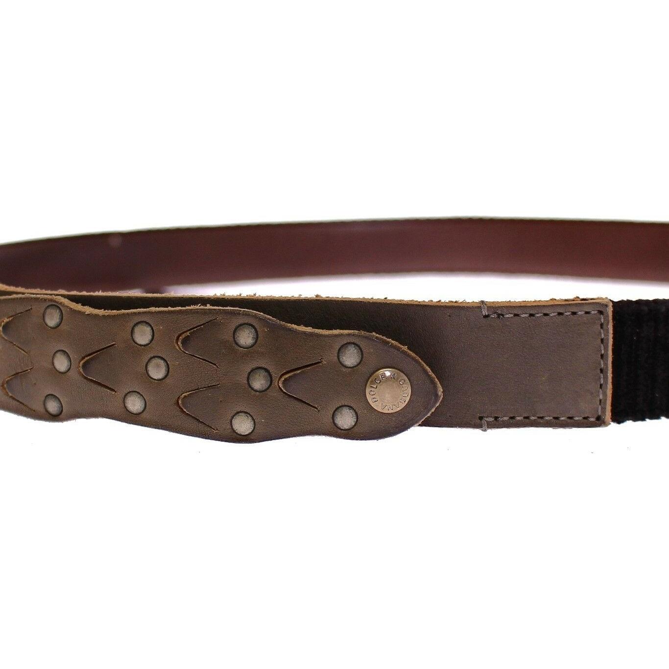 Dolce & Gabbana Brown Leather Logo Cintura Gürtel Belt Belt