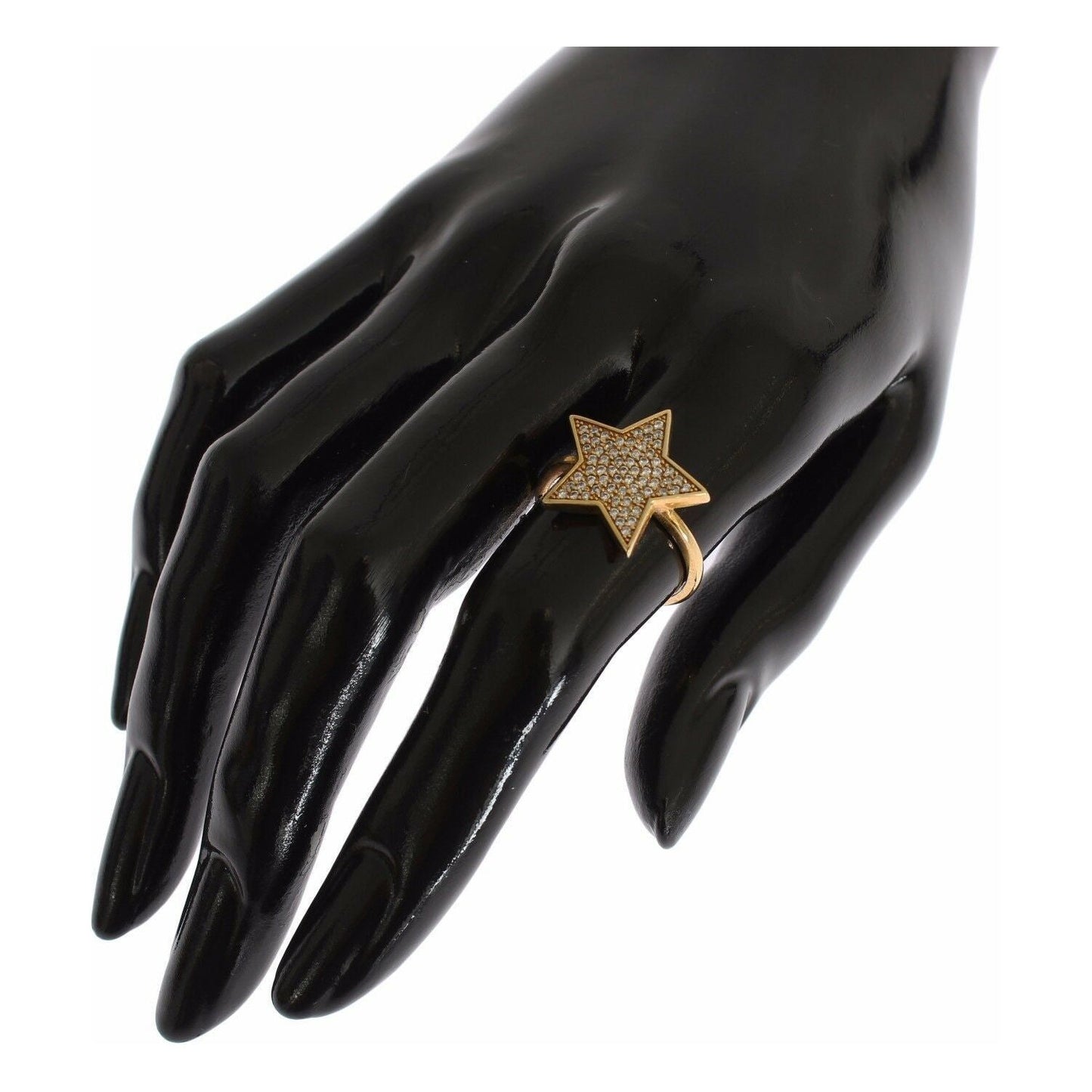 Nialaya Star Gold 925 Silver Womens Clear Ring Ring