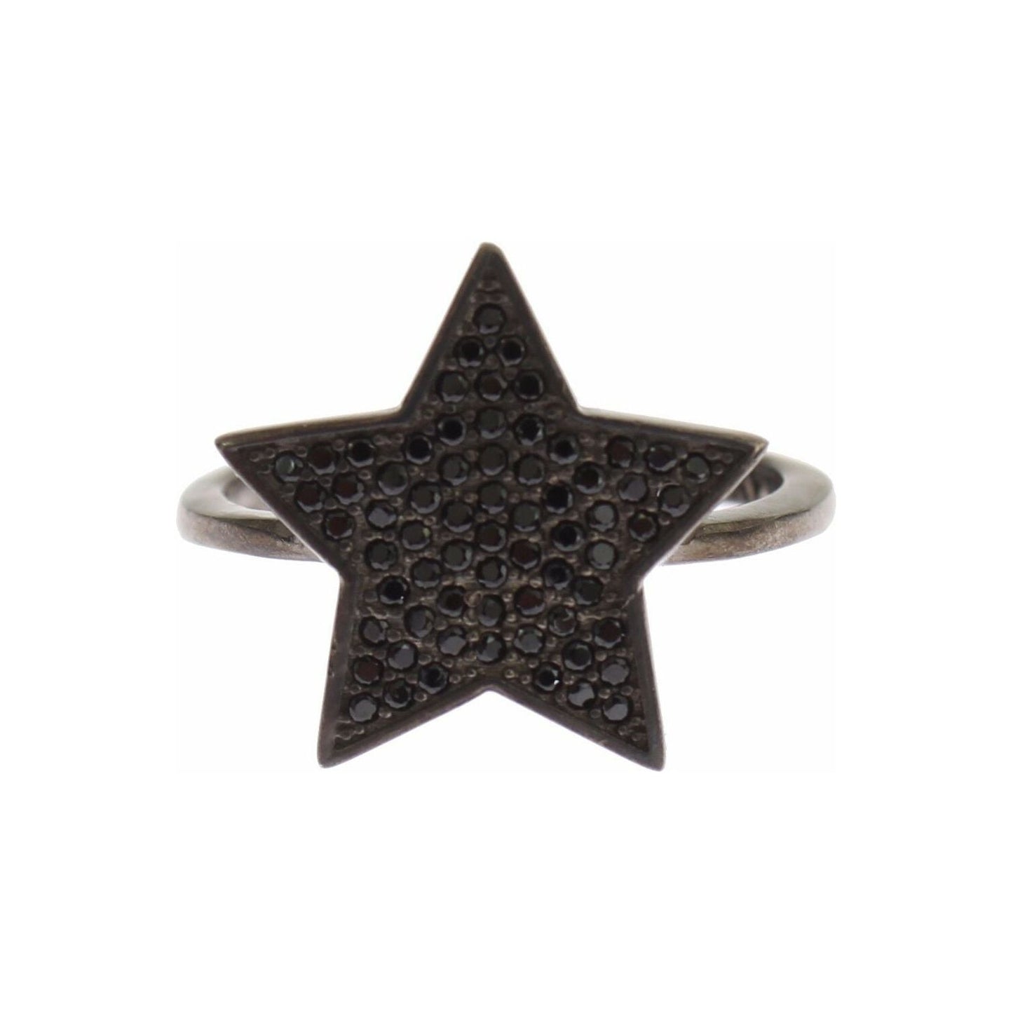 Nialaya Black CZ Star 925 Silver Womens Ring Ring
