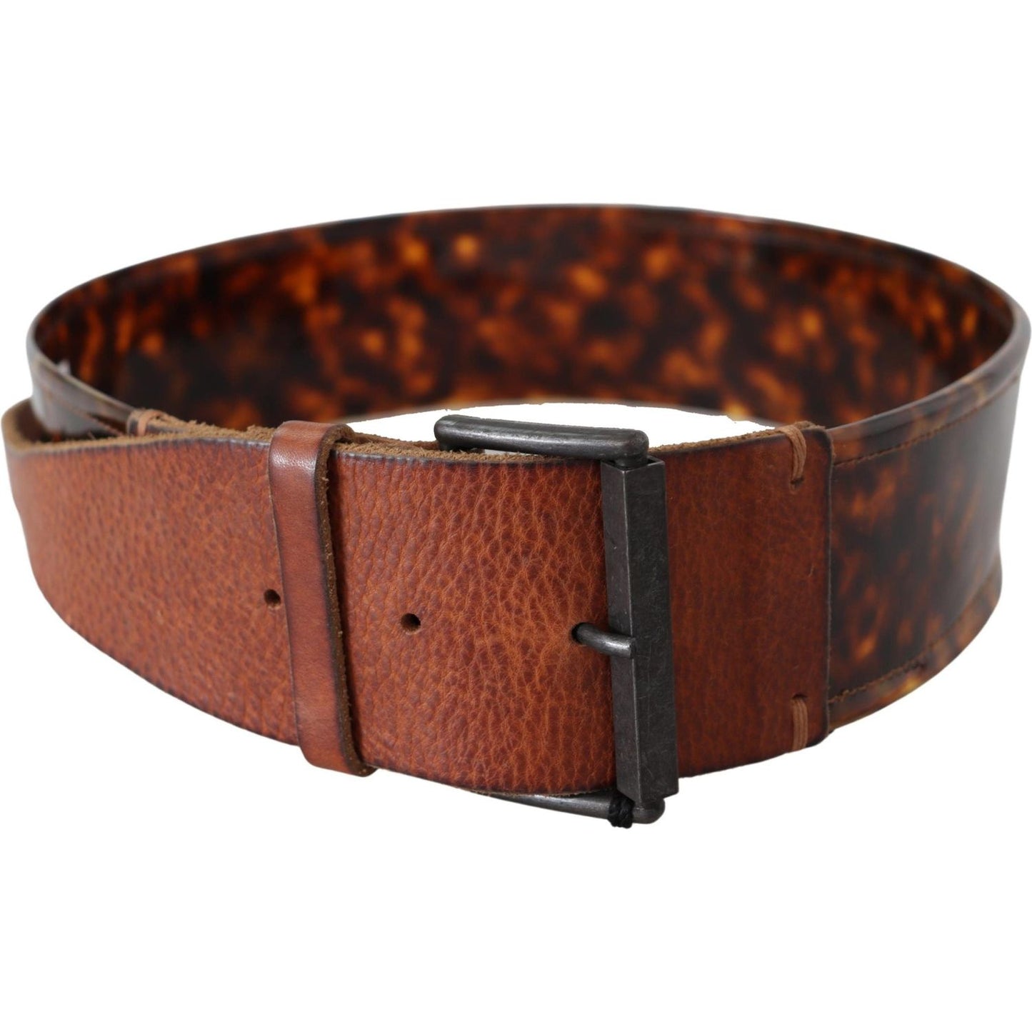 Ermanno Scervino Dark Brown Leather Wide Buckle Belt 1728,5 Inches,67345645728,75 cm / 29,Accessories,Belts - Accessories,Belts - Women - Accessories,Brown,Ermanno Scervino,Material: Leather,New with tags,Regular Belts - Belts - Accessories,Women,Women -