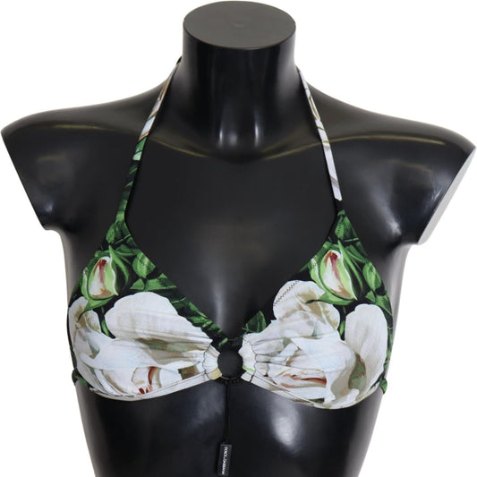 Dolce & Gabbana Multicolor Floral Print Halter Swimwear Bikini Top BIK1451-IT1