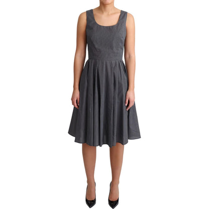 Dolce & Gabbana Black Polka Dotted Cotton A-Line Dress