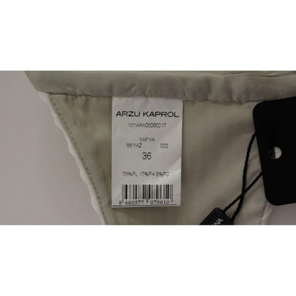 Arzu Kaprol White Lashes Open Back Vest Jacket