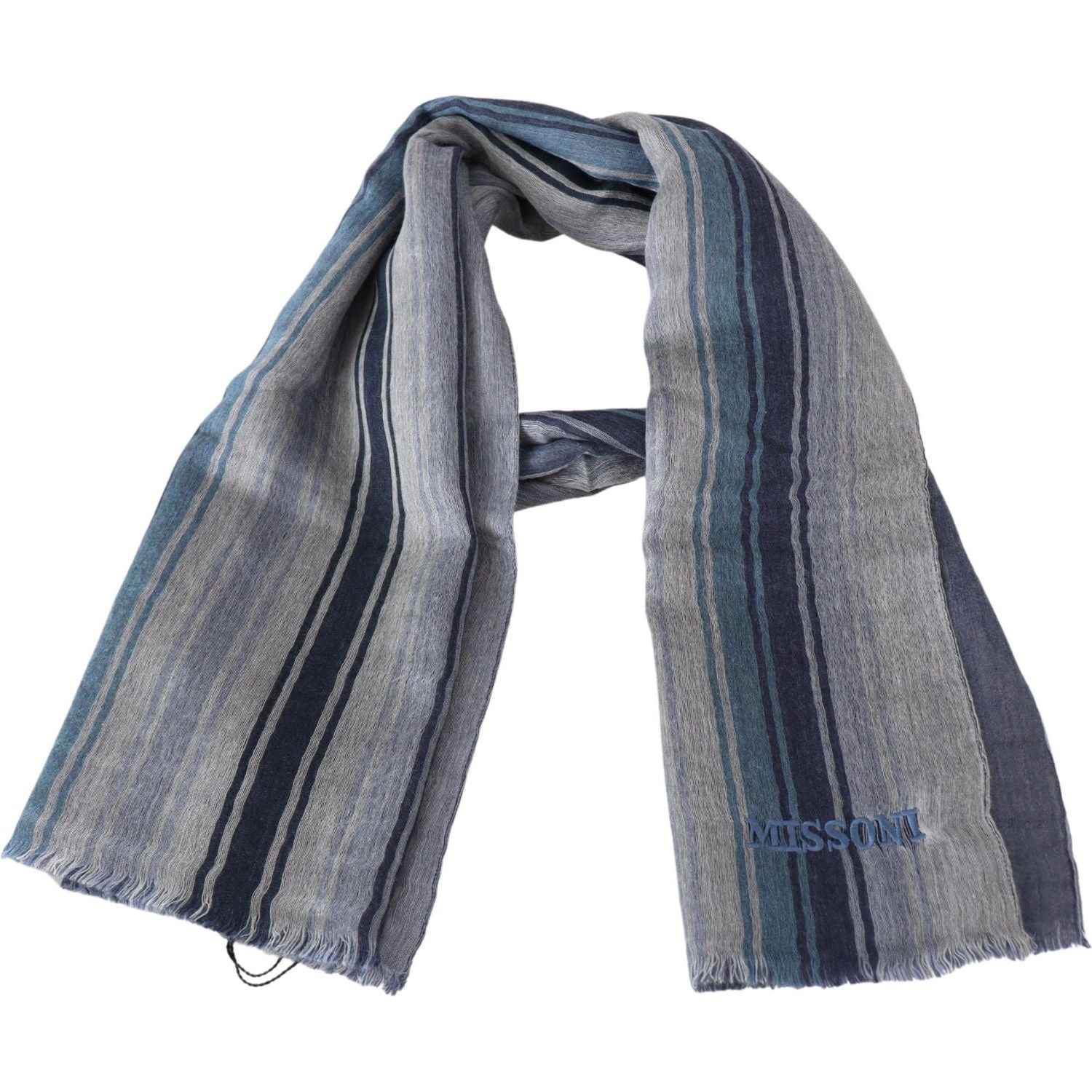 Missoni Multicolor Wool Striped Unisex Neck Wrap Shawl