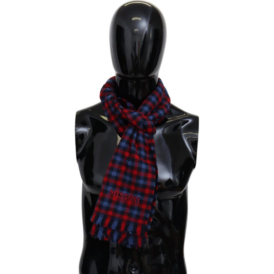 Missoni Multicolor Check Wool Unisex Neck Wrap Shawl