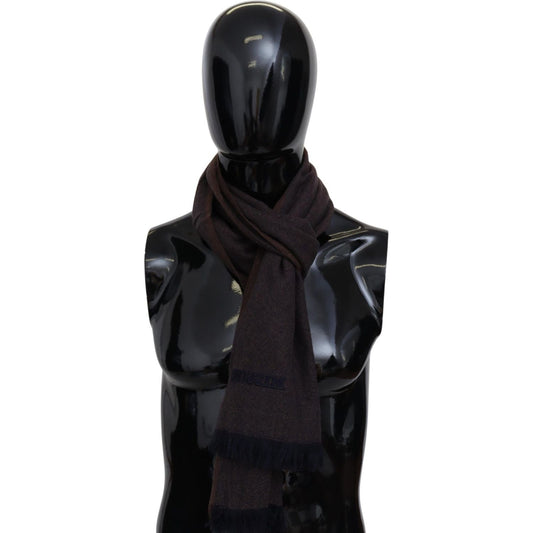 Missoni Brown 100% Cashmere Unisex Neck Wrap Fringes Scarf
