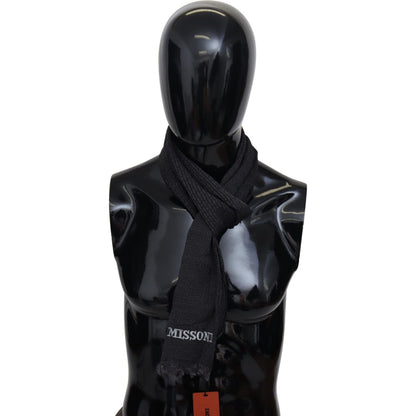 Missoni Black Wool Knit Unisex Neck Wrap Scarf