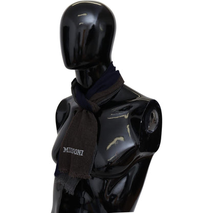 Missoni Multicolor Striped Wool Unisex Wrap Fringes Scarf