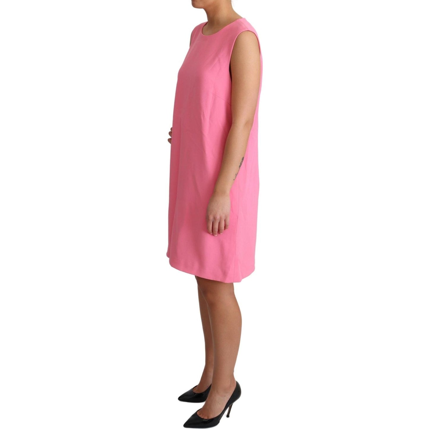 Dolce & Gabbana Pink Shift Sleeveless Knee Length Dress DR28008-IT44
