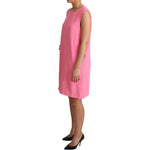 Dolce & Gabbana Pink Shift Sleeveless Knee Length Dress DR28008-IT44