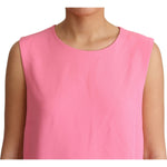 Dolce & Gabbana Pink Shift Sleeveless Knee Length Dress DR28008-IT44