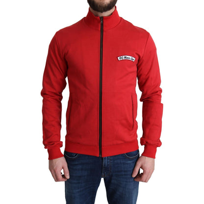 Dolce & Gabbana Red DG Motor Club Zippered Cardigan Sweater
