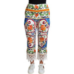 Dolce & Gabbana Majolica High Waist Cropped Trousers Dolce & Gabbana Gray
