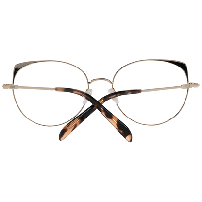 Emilio Pucci Gold Metal Glasses (Frames) for women, full-rim, 54-17-140, elegant design with gold metal frame and tortoiseshell temples