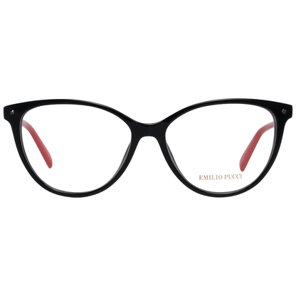 Emilio Pucci Black Plastic Glasses (Frames) for Women, Full-Rim, Size 55-15-140, with Branded Case