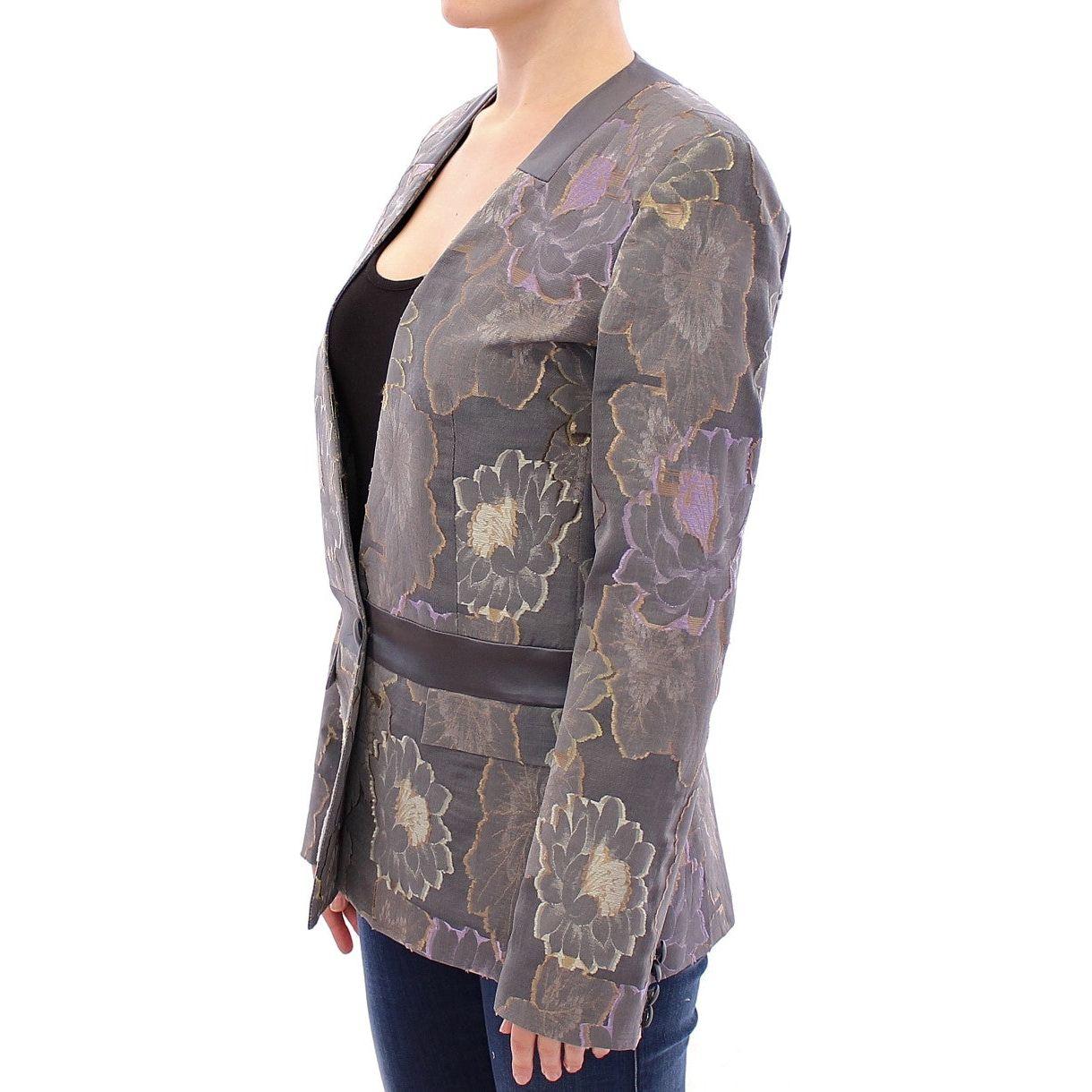 Roberto Fragata Multicolor Silk Floral Cotton Blazer