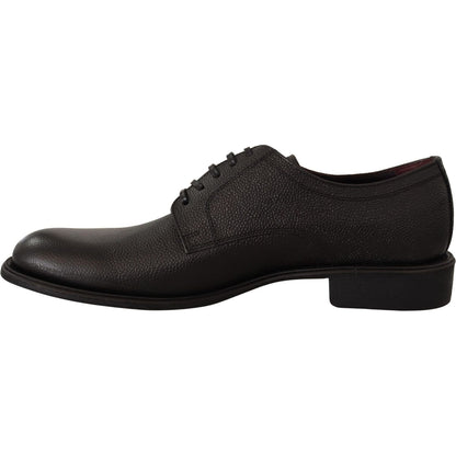 Dolce & Gabbana Black Leather Lace Up Mens Formal Derby Shoes