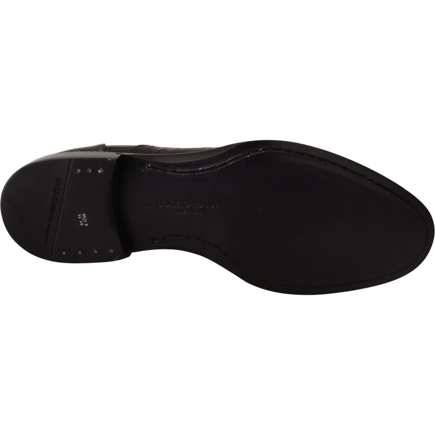 Dolce & Gabbana Black Leather Exotic Skins Formal Shoes