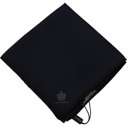 Dolce & Gabbana Black Square Handkerchief 100% Silk Scarf