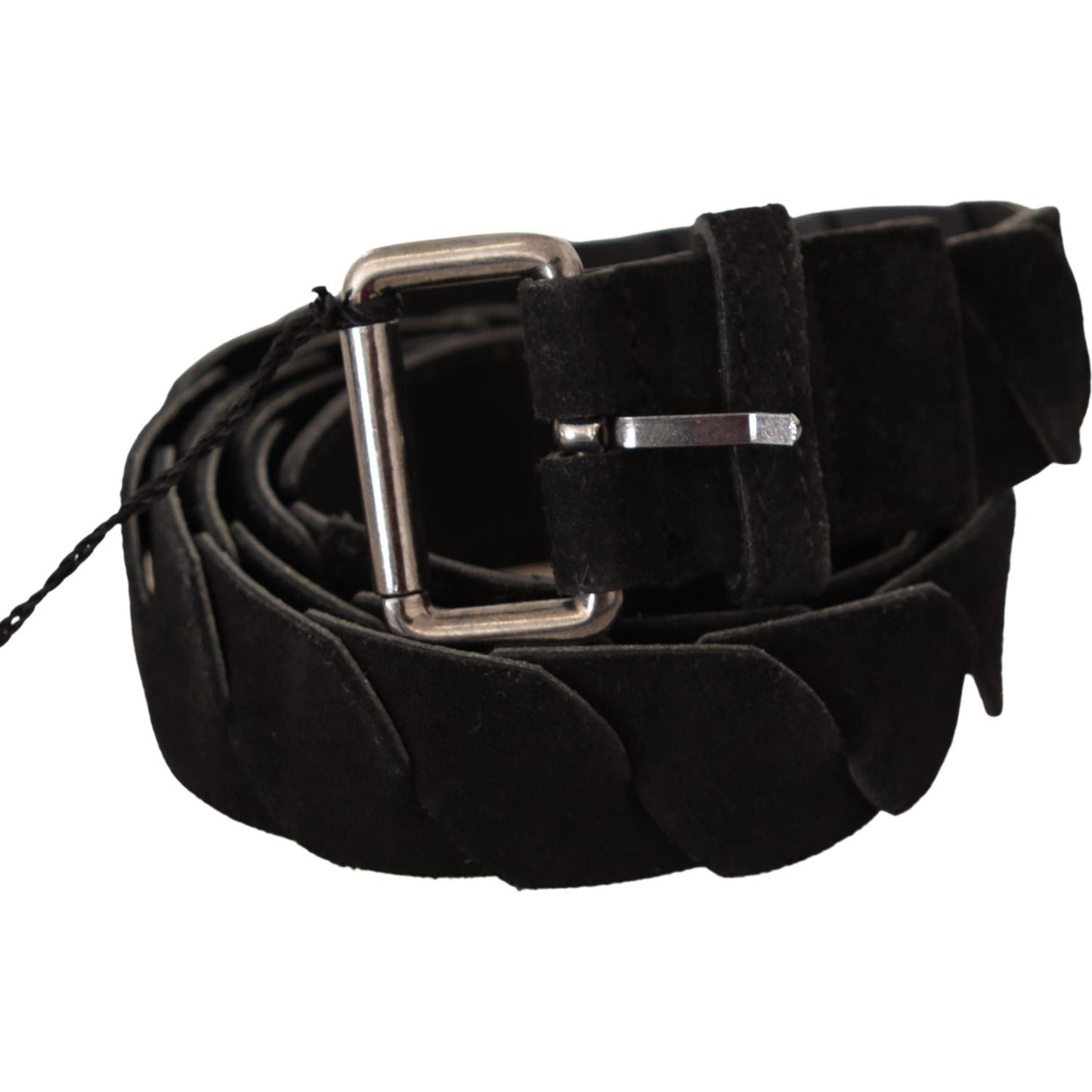 GF Ferre Black WX Silver Tone Buckle Waist Belt MAN BELTS